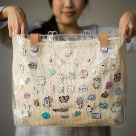 Display Your Enamel Pin Collection With This Beautiful Knit Bag In A