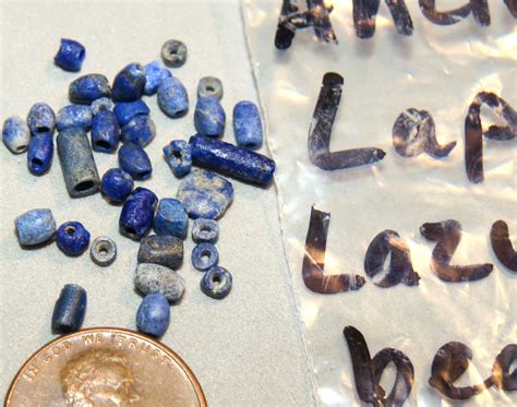 33 Ancient Egyptian Beads Lapis Lazuli Oval Rounds Amazing Antique
