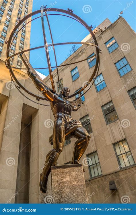 United States New York Rockefeller Center Atlas Statue By Lee Lawrie