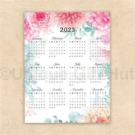 Free Printable Botanical Calendar 2022 World Of Printables Gambaran