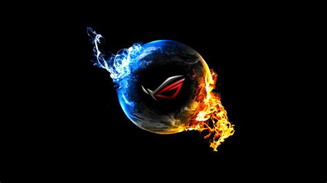 Asus Rog Logo Planet Fire Burning Republic Of Gamers 4k 16988