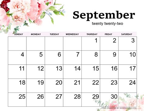 September 2022 Printable Calendar Free Printable Calendar Com