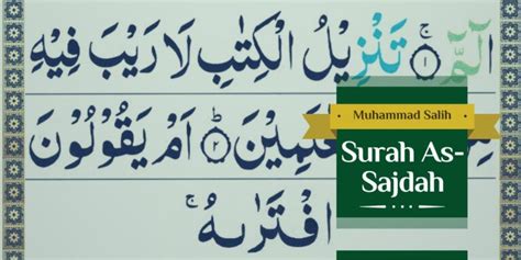 Surah As Sajdah Learn Quran Basics