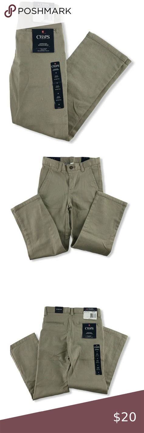 Chaps Boys Approved Schoolwear Flat Front Khaki Mens Pants Size Chart