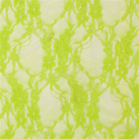 Cali Fabrics Lime Green Floral Stretch Lace