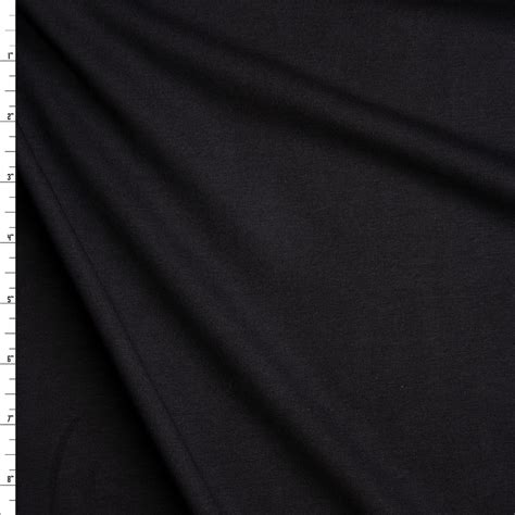 Cali Fabrics Black Stretch Midweight Cotton Jersey Knit Fabric By The Yard