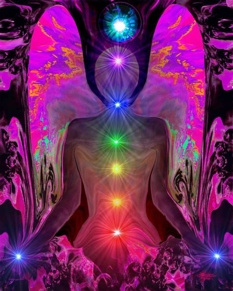 Rainbow Angel Art Chakra Alignment Reiki Healing Wall