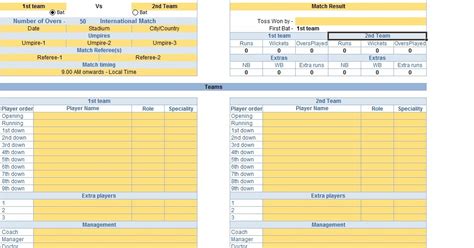 Cricket Scorecard Template 11 Free Sample Cricket Score Sheet