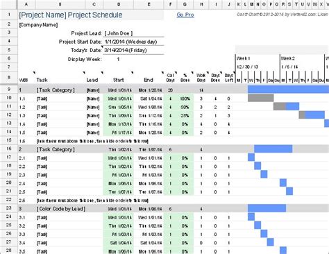 Gantt Chart Example Excel Download Excel Templates