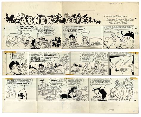 Lot Detail Lil Abner Sunday Strip Hand Drawn By Al Capp From 13 January 1974 Featuring