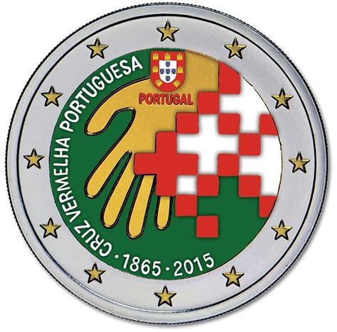 Portugal 2 Euro 2015 Rotes Kreuz Farbig Eurocoinhouse