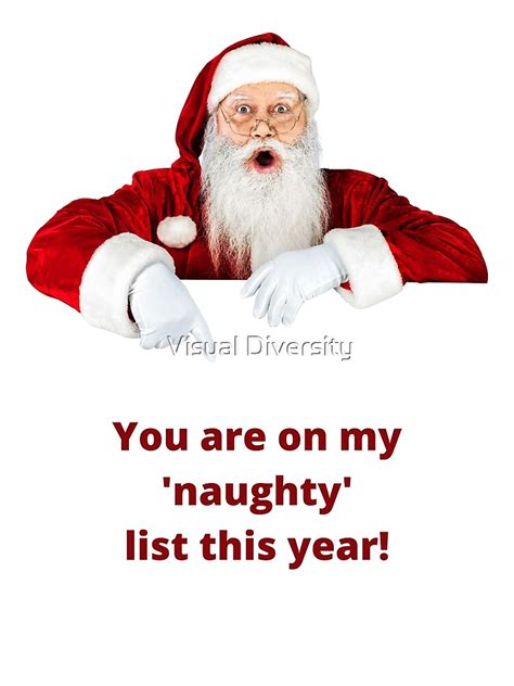santa s naughty list poster for sale by therealmozelle redbubble