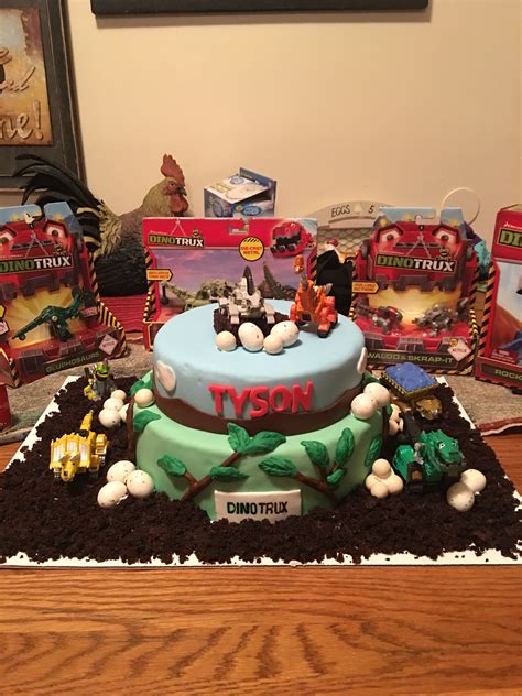 My Sons 3rd Birthday Cake He Is Dinotrux Obsessed Fun Birthday
