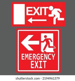 Exit Emergency Exit Sign Public Awareness Stock Vector Royalty Free