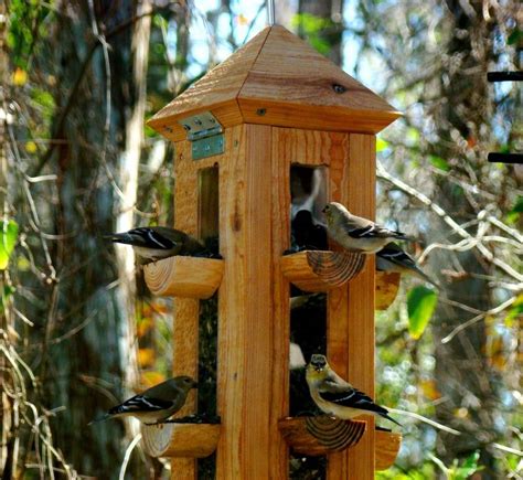 Handmade Rustic Cypress Wood Bird Feeder Finch Feeder And Image 0