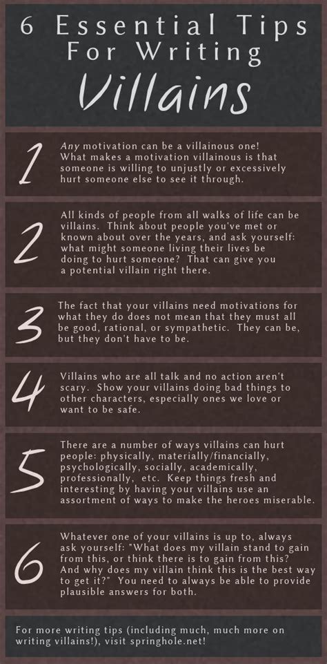 6 Essential Tips For Writing Villains Writing Tips Writing