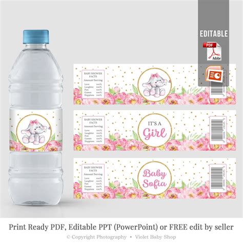 Diy Water Bottle Labels For Baby Shower References Do Yourself Ideas
