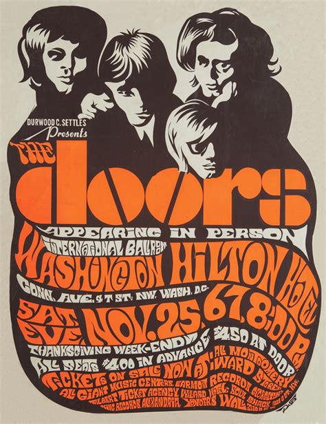 The Doors 1967 Washington Rock Posters Vintage Concert Posters