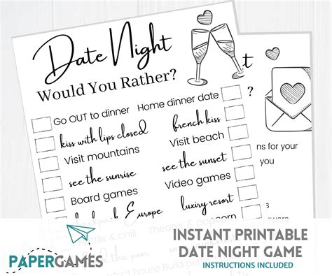 Date Night Ultimate Collection 5pk Game Printable Download Etsy