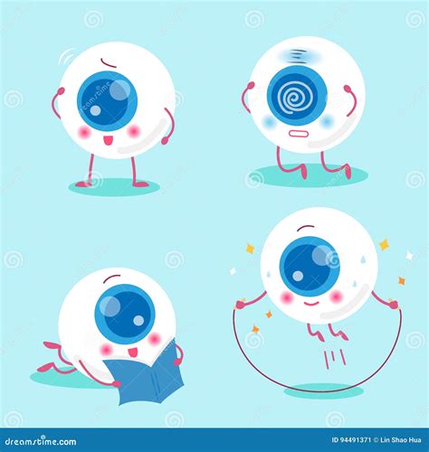 Cute Eyeball Emoticon Vector Set Isolated On White Background