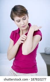 Woman Scratching Her Neck Stock Photo Shutterstock