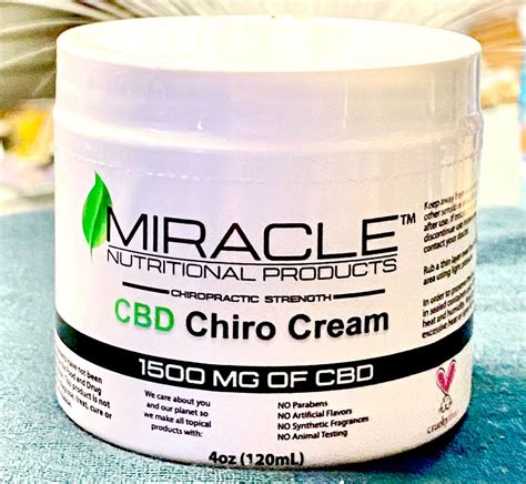 Miracle Cbd Chiro Cream 1500 Mg 4 Oz