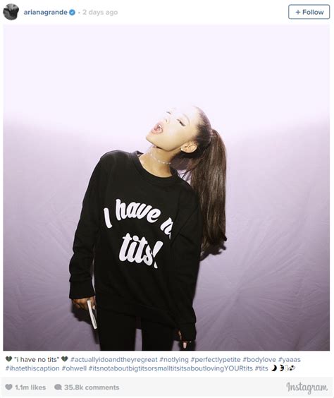 Ariana Grande Talks About Her Boobs On Instagram Photos Aodtl