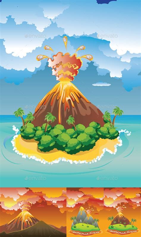 Your resource to discover and connect with designers worldwide. Cartoon Volcano Eruption | Volcano drawing, Volcano ...