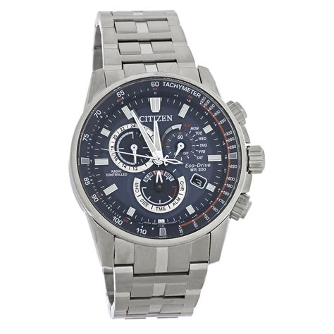 Citizen Eco Drive A T Stainless Steel Blue Dial Mens Watch Cb L