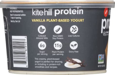 Kite Hill Vanilla Protein Dairy Free Almond Milk Yogurt Tub Oz