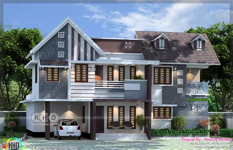 Colonial Touch Home Design With Floor Plan Kerala Home Design And
