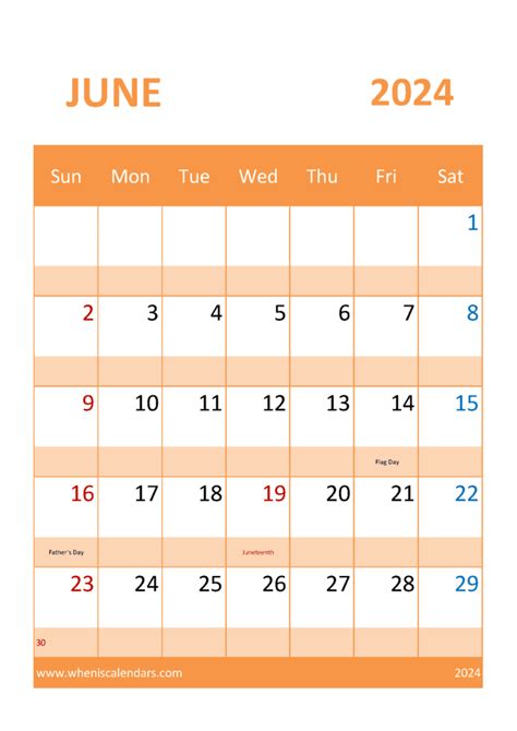 Free June 2024 Printable Calendar Monthly Calendar