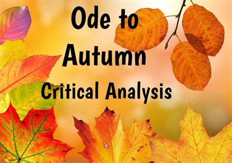 Summary Of Ode To Autumn Ode To Autumn By John Keats
