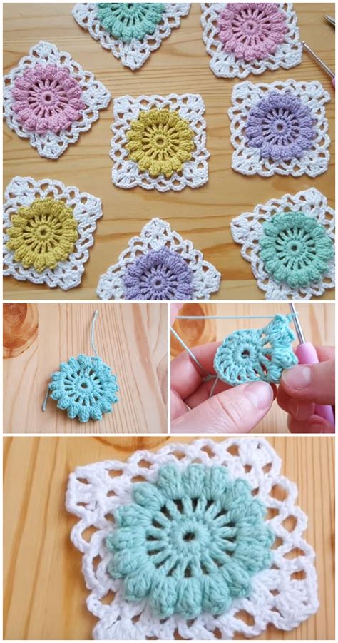 Crochet Flower Granny Square Motif We Love Crochet