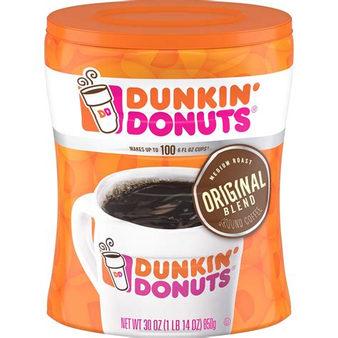 Dunkin Donuts Original Blend Medium Roast Coffee 30 Ounce Canister