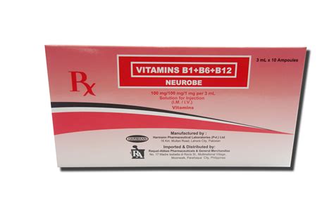 Vitamin B1b 6b12 Ampules Neurobe Harmann Optium Medical