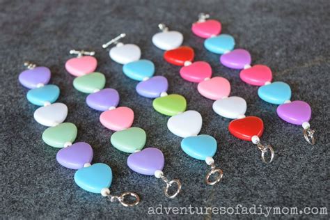 Heart Valentine Bracelets Valentines Bracelets Valentine Heart Beads