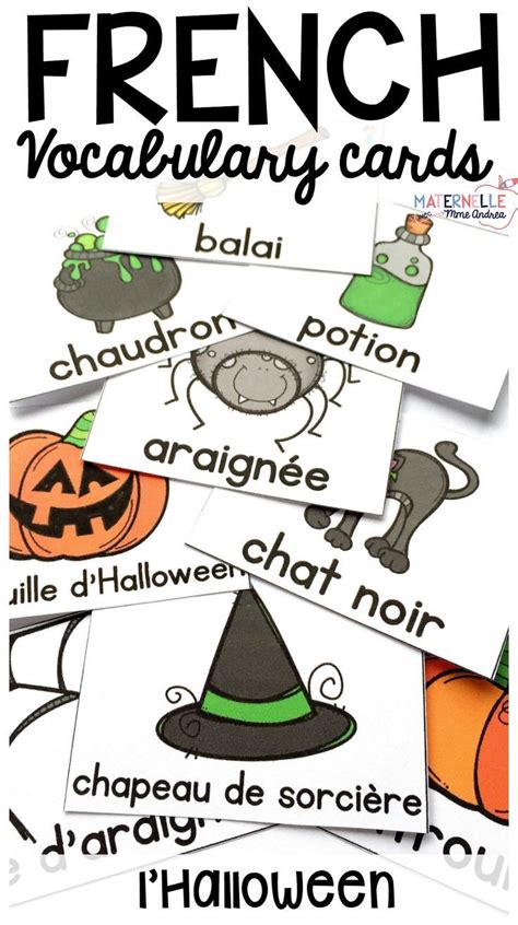 French Halloween Vocabulary Cards Use These Cards In Tons Of