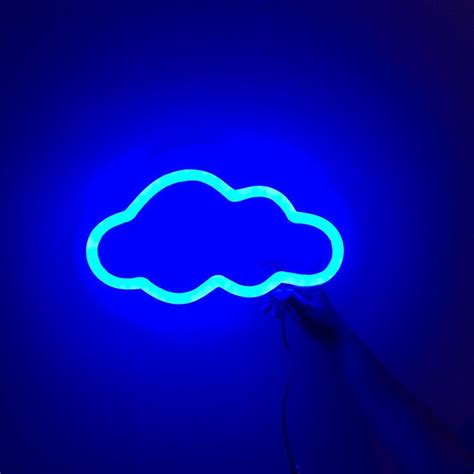 Get In White Mini Head In The Clouds Neon Sign Blue Light Blue Aesthetic Neon Signs Blue