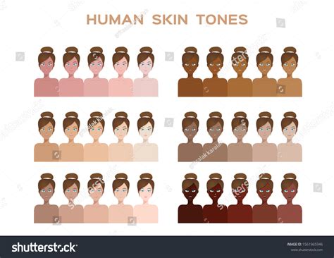 Skin Color Index Infographic Vector Dark To Royalty Free Stock