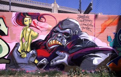 Celebrity Hot Kingkong And Woman Sexy Murals Graffiti Art