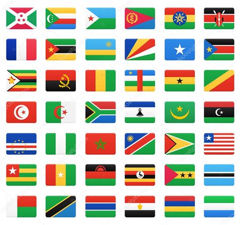 African Countries Flags Vector Icons Set — Stock Vector © Jizo 111542532