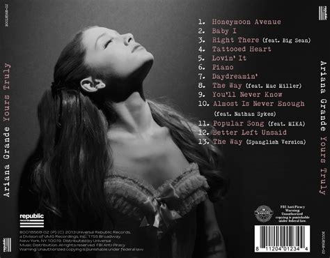 Lilbadboy0 Album Cover Ariana Grande Yours Truly Packaging