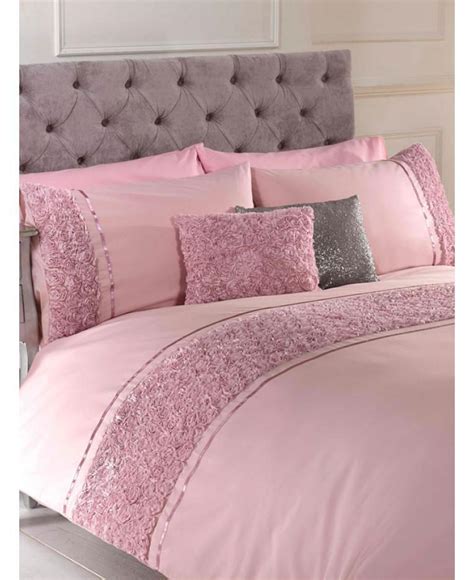 Load Image Into Gallery Viewer Limoges Rose Ruffle Blush Pink Duvet