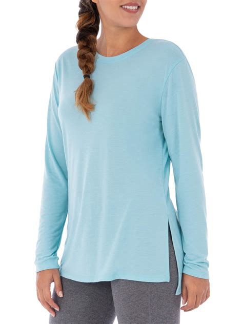 athletic works women s active long sleeve tunic length yoga top