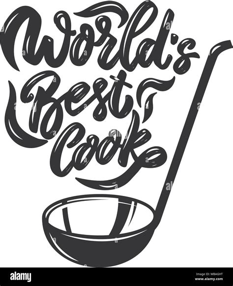 soup ladle with the slogan world s best cook design element for poster emblem sign flyer