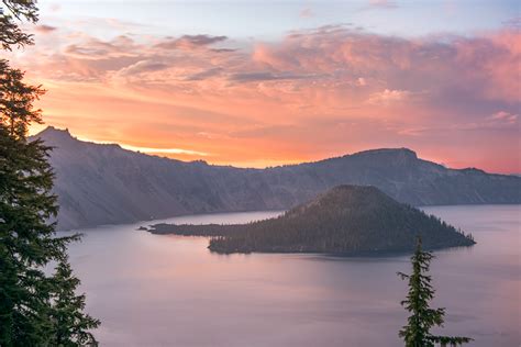 Oc A Fiery Sunset At Crater Lake Oregon 1200x801 Landscape Nature