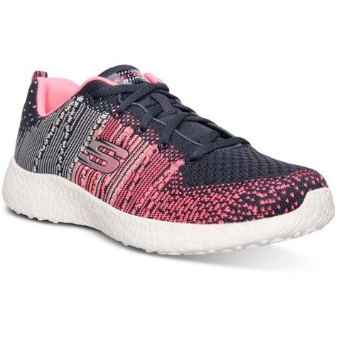 Skechers Womens Burst Abstract Flat Knit Running Sneakers From Finish