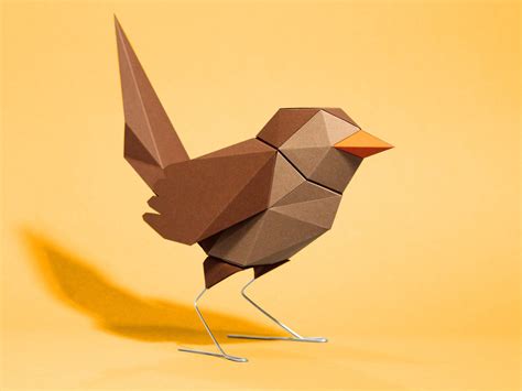 Aus papier entstehen auch wunderschöne origami lesezeichen. Zaunkönig aus Papier - HANDMADE Kultur | Origami-vögel ...