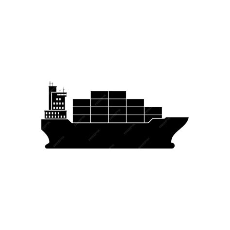 Premium Vector Cargo Ship With Containers Icon Isolated On White